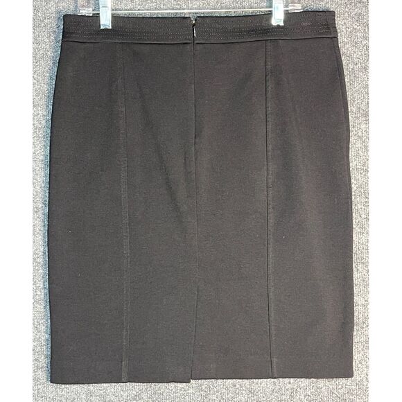 Liz Claiborne Mini Pencil Skirt High Waisted Back Slit Stretch Black Womens 8 - Picture 5 of 11